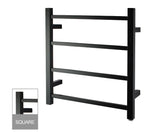 Matte Black Electric Heated Towel Rail Towel Rack 4 Bars