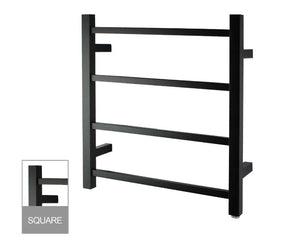 Matte Black Electric Heated Towel Rail Towel Rack 4 Bars - RJ Bathroom