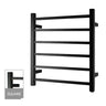 Matte Black Electric Heated Towel Rail Towel Rack 6 Bars - RJ Bathroom