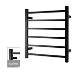 Matte Black Electric Heated Towel Rail Towel Rack 6 Bars