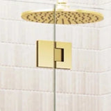 Frameless Brushed Gold Wall to Wall Pivot Door Shower Screen