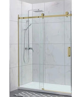 Covey Brushed Gold Frameless Sliding Wall to Wall Shower Screen