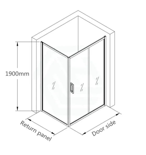 Matte Black Semi Frameless Sliding Door Corner Shower Screen