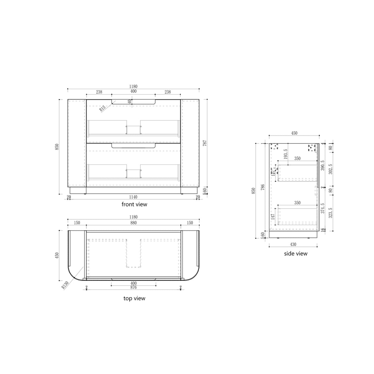 Aulic Varcelli Timber Harvest Oak 1200mm Fluted Curved Freestanding Vanity Palis(Carrara) Stone top