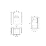 Aulic Varcelli Timber Harvest Oak 750/900mm Fluted Curved Freestanding Vanity Palis(Carrara) Stone top
