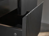 Brindabella Fluted 750mm Matte Black Waterproof Wall Hung Vanity Galaxy Black Stone top
