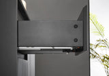 Brindabella Fluted 900mm Matte Black Waterproof Wall Hung Vanity Bianco Twirl Stone top