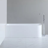 Left Corner Bathtub Matte/Gloss White Casey Back to Wall 1400mm