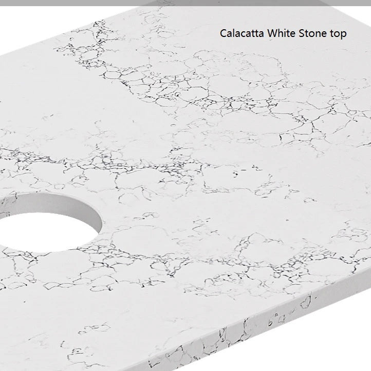 Harrington Hampton Shaker 1500mm Matte White Double Bowl PVC Waterproof Freestanding Vanity Carrara Stone Top