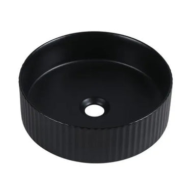 Cora Groove Fluted Round Matte Black Basin - RJ Bathroom