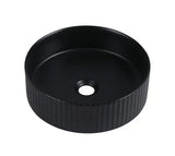 Cora Groove Fluted Round Matte Black Basin