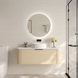 Timber Hampton Curved Natural Oak Elva Wall Hung Vanity 1200mm