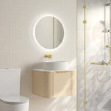 Timber Hampton Curved Natural Oak Elva Wall Hung Vanity 600mm