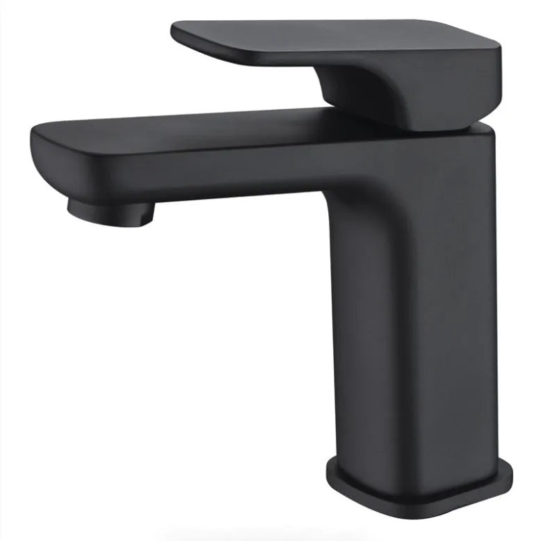 Eden Black Soft Square Basin Mixer for Vanity and Sink