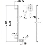 Eden Square Chrome/Black/Brushed Nickel/Brushed gold/Gun Metal finish Round Sliding Shower Set - PSH037