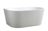 Elivia Matte White Back to Wall Freestanding Bathtub