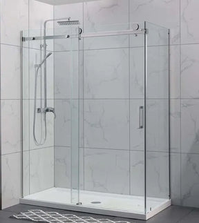 Frameless Chrome Corner Sliding Door Shower Screen - RJ Bathroom