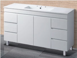 Noah 1200mm Free standing Legs Six Drawers Bathroom Vanity