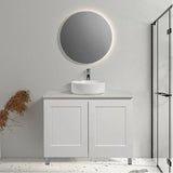 Hampton Shaker Doors 900mm Free Standing Bathroom Vanity Carrara Marble Stone