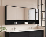Hera Black Oak 1800mm Mirror Shaving Cabinet with shelf