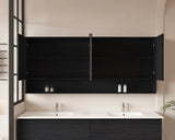 Hera Black Oak 1800mm Mirror Shaving Cabinet with shelf