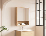 HERA Timber Look Tas Oak 600mm Mirror Shaving Cabinet