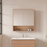 Hera Timber Look Elegant Oak 750mm Mirror Shaving Cabinet with Shelf - RJ Bathroom