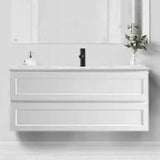 Hampton Shaker 1200mm Matte White Wall Hung With All Drawer Vanity