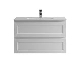 Hampton Shaker 900mm Matte White Wall Hung With All Drawer Vanity