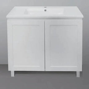 Hampton Shaker Matte White 600mm Two Doors Freestanding Vanity - RJ Bathroom