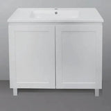 Hampton Shaker 900mm Matte White Legs Two Doors Vanity