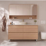 #Hera Elegant Oak 1500mm freestanding single bowl vanity with above counter basin on adjustable legs - RJ Bathroom
