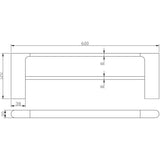 Cora Double Towel Rail 600mm Chrome