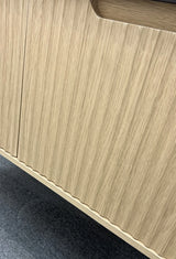 Timber Fluted Natural Oak Rhea Wall Hung Vanity 1800mm Double Bowl