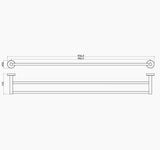 Otus Double Towel Rail 900mm Chrome