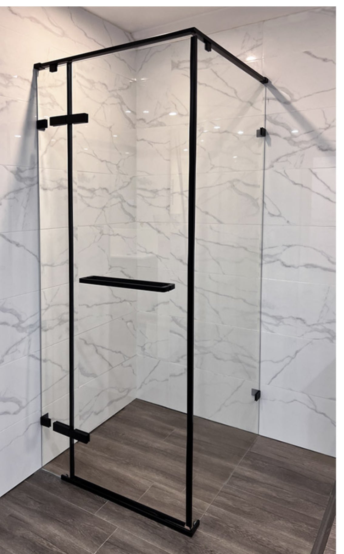 Semi Frameless Pivot Door Corner Chrome Shower Screen