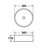 Sasso 30 Round Above Counter Matte White Basin