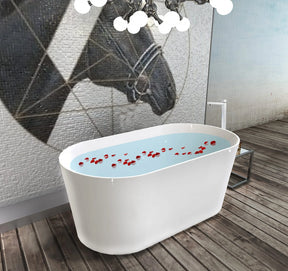 Iseo Ultra Slim Oval/Pill Freestanding Bathtub - 1300/1400/1500/1600/1700mm - RJ Bathroom