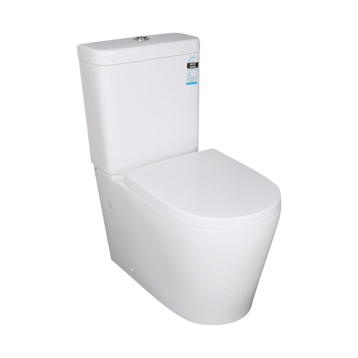 Kasey Box Rim Back To Wall Ceramic Toilet Suite Brushed Gold Press Button