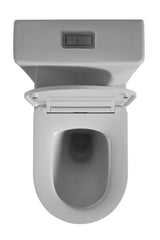 Avis Rimless Compact 600mm Easy Height Back To Wall Ceramic Toilet Suite Brushed Gold Press Button