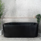 Fluted Agena Oval Round Freestanding Bathtub 1700 Matte Black