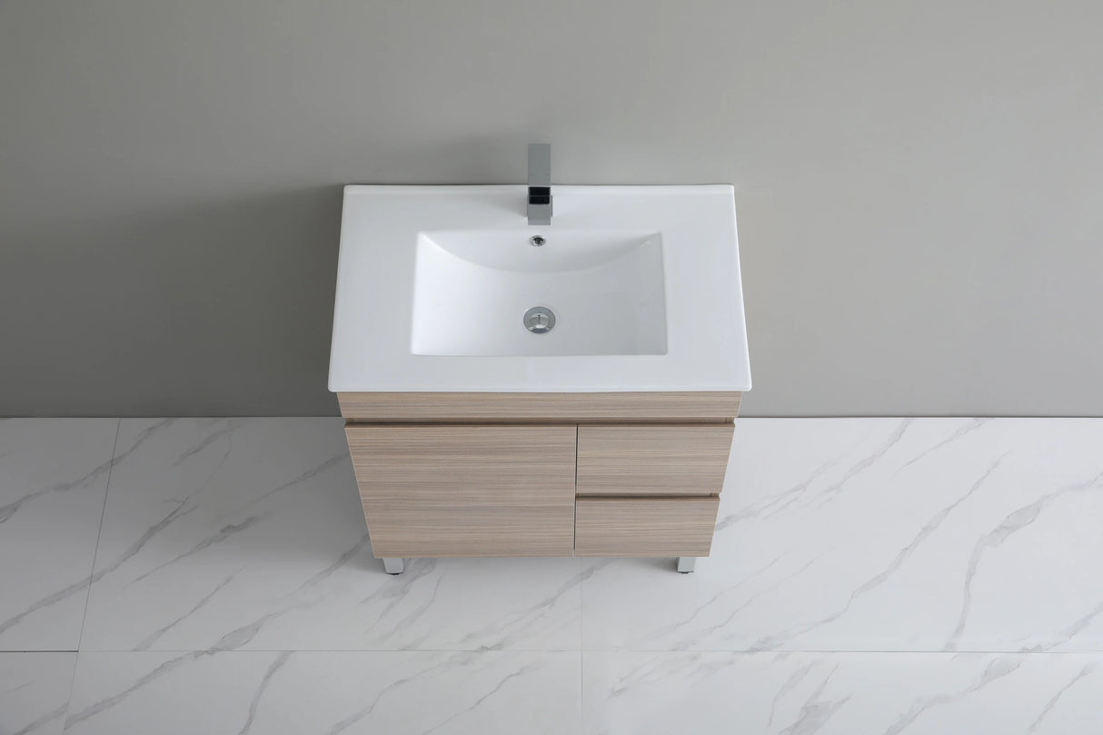 Timber Wood Grain Stella Oak 750mm PVC Waterproof Freestanding Vanity