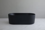 Ally Groove Fluted Oval Round Freestanding Bathtub 1500mm Matte Black