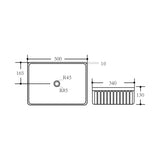 Crete Fluted 500x340mm Rectangular Above Counter Matte White Basin