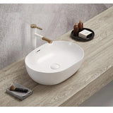 Ellips Oval 490x365mm Above Counter Gloss White Overflow Basin