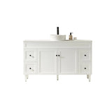 Harrington Hampton Shaker 1500mm Matte White PVC Waterproof Freestanding Vanity Carrara Stone Top