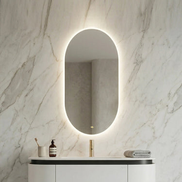 LED Mirror 600x900mm Ellips Oval Frameless Anti-Fog Backlit Bathroom