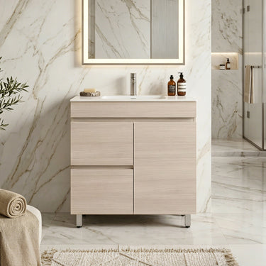 Timber Look Coastal Oak Camden 900mm Freestanding Vanity