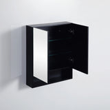 Matte Black PVC Waterproof 600mm Fremantle Mirror Shaving Cabinet