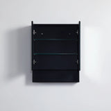 Matte Black PVC Waterproof 600mm Fremantle Mirror Shaving Cabinet